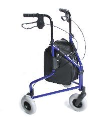 Tri Wheel Walker - lightweight aluminium, blue